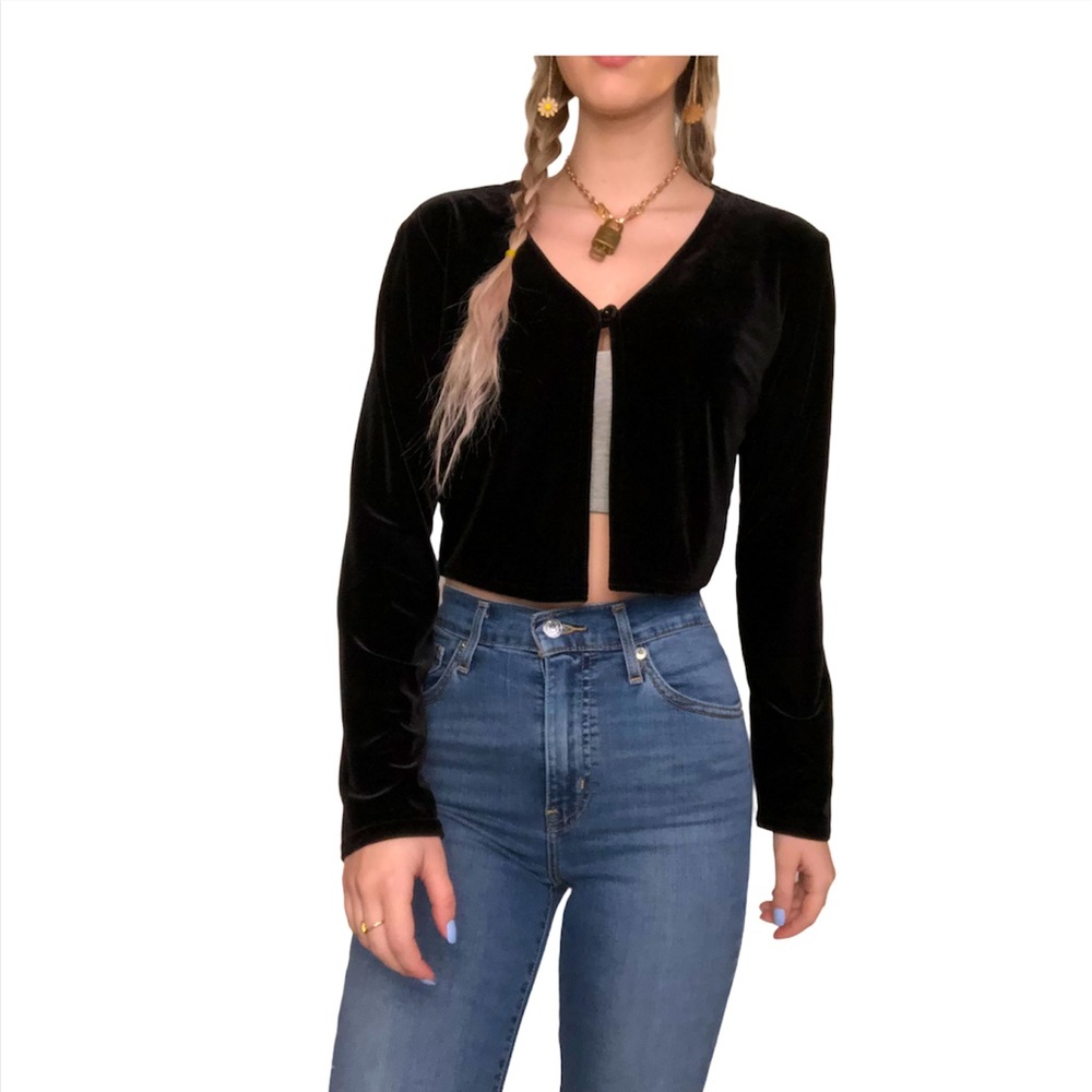 VELVET CROPPED BOHO TOP